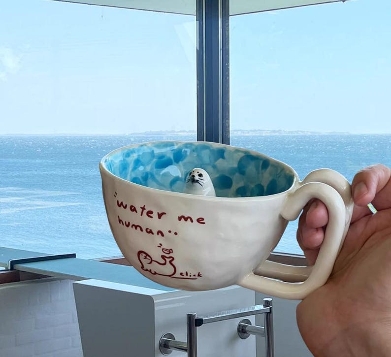 Cute Seal Ceramic Mug – Novelty Coffee Cup for Animal Lovers