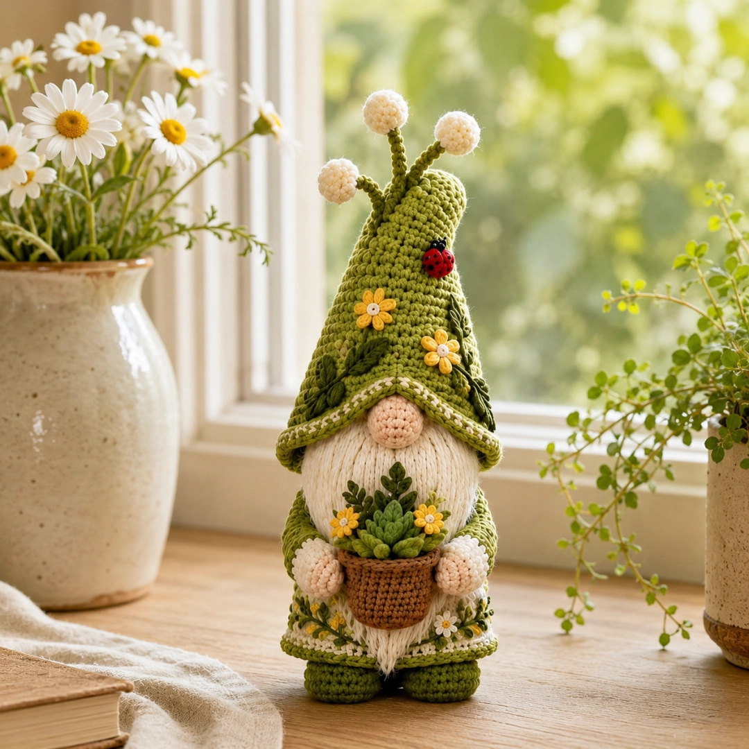 Amigurumi Garden Gnomes with Flower Pots