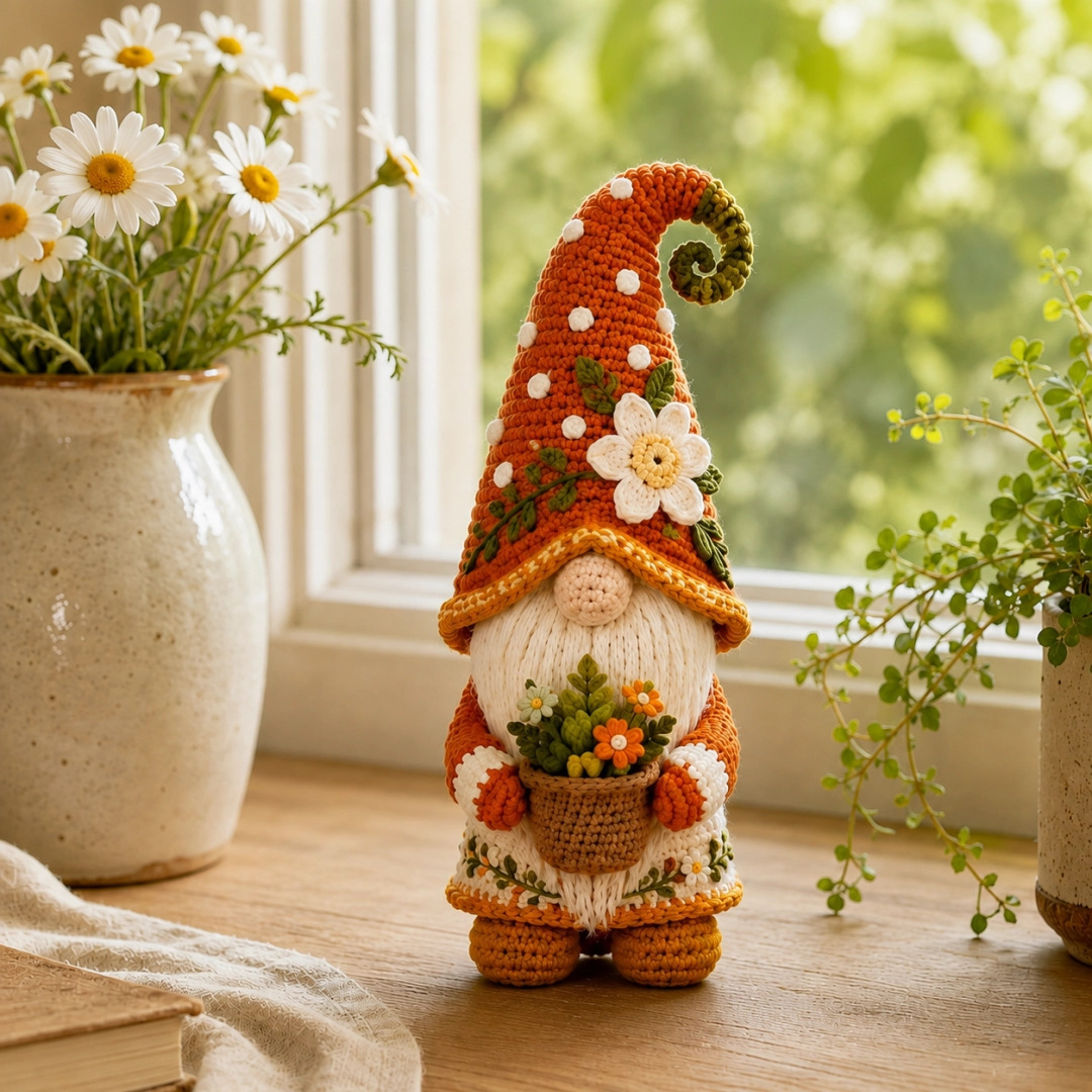 Amigurumi Garden Gnomes with Flower Pots