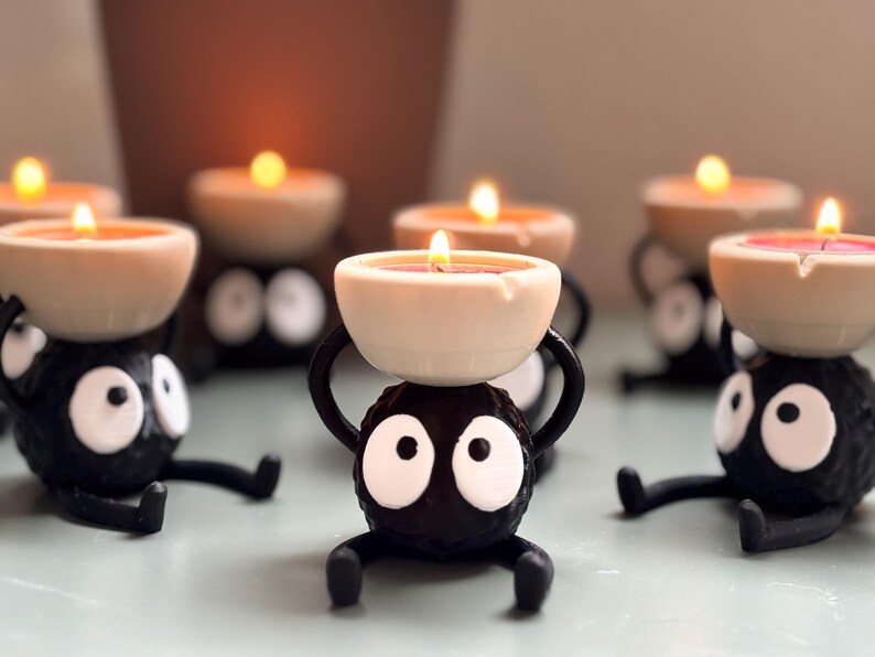 Cute Soot Sprite Candle Holder