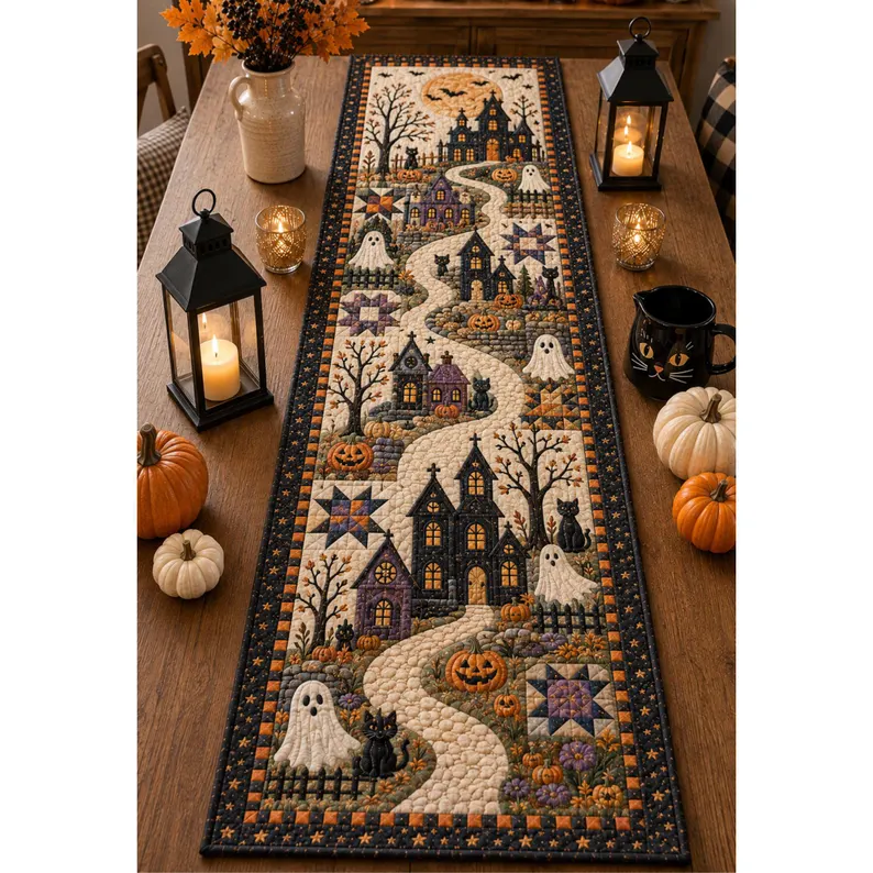 🎃Autumn Spell Quilted Table Runner