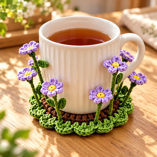 Handmade Crochet Floral Coaster | Everlasting Table Art 🌸