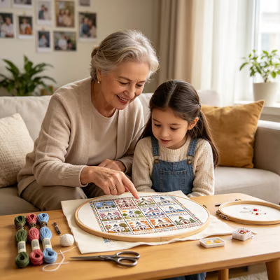 🔥LAST DAY 69% OFF -🏡 12-Month Seasons & Holidays Cross Stitch Kit — Relaxing DIY Craft Project for Beginners & Craft Lovers
