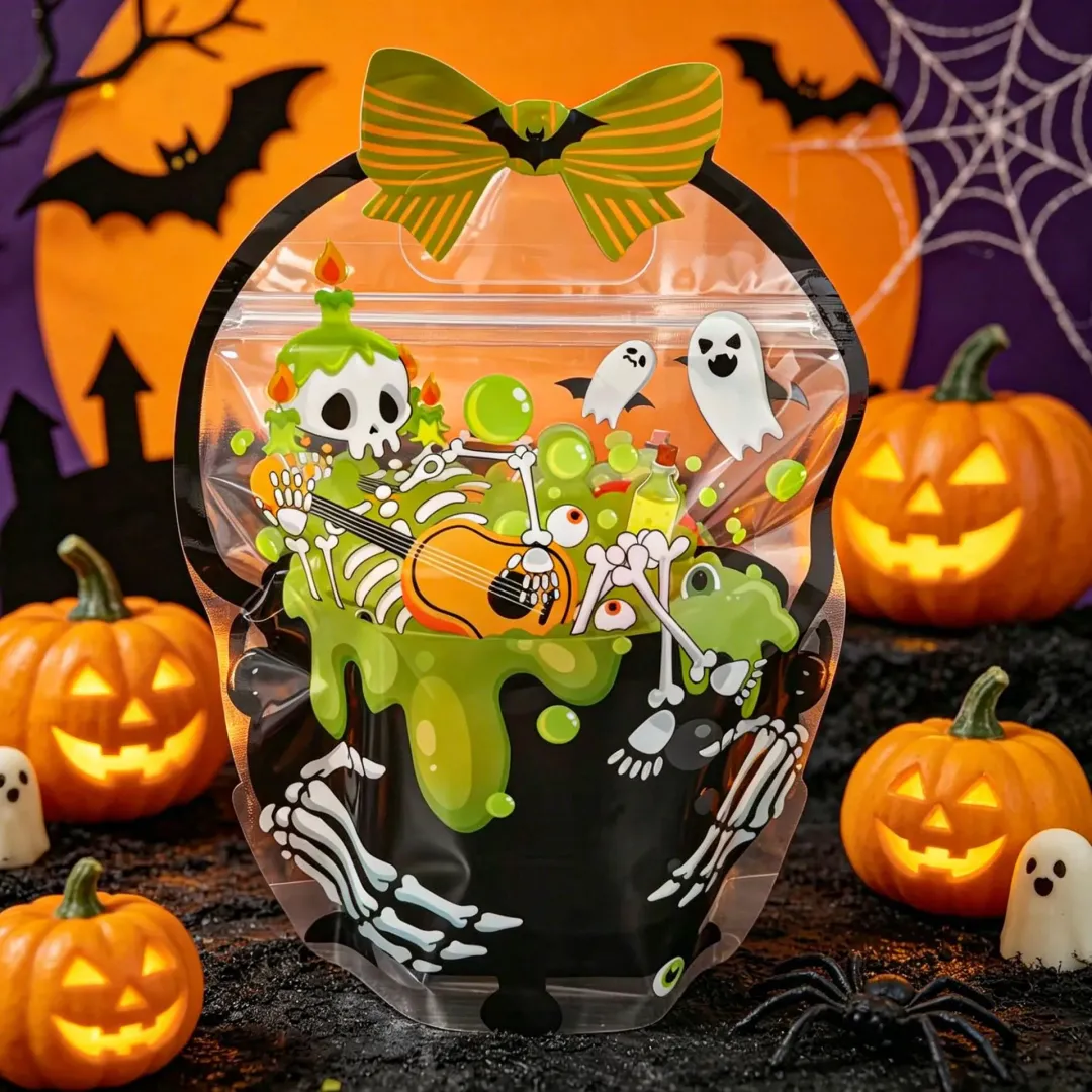 🎃 Halloween Treat & Goodie Bags with Handles (Cauldron & Pumpkin Designs) 🍬👻