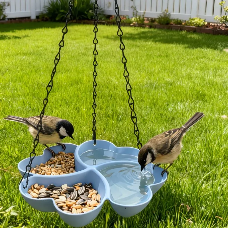 All-in-One Hanging Bird Feeder Tray