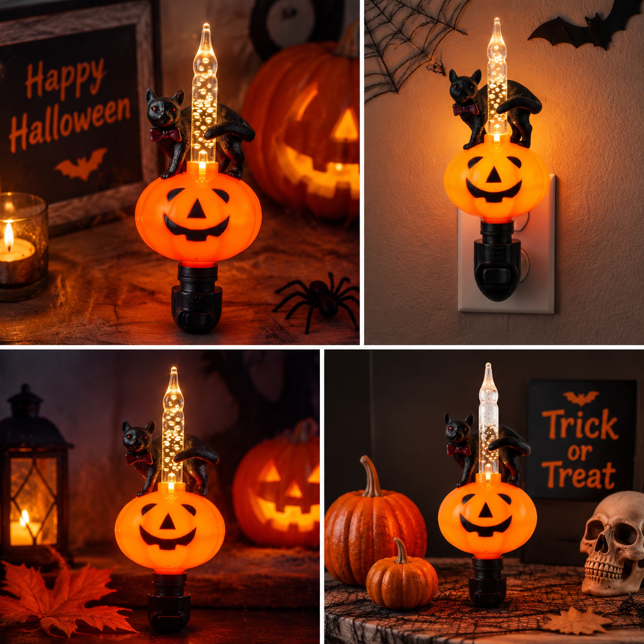 Pumpkin Cat Bubble Light