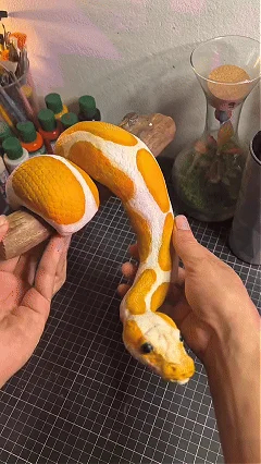 Golden Ball Python Wall Sculpture | Symbol of Strength & Prosperity🖤 Buy 2 Free Shipping