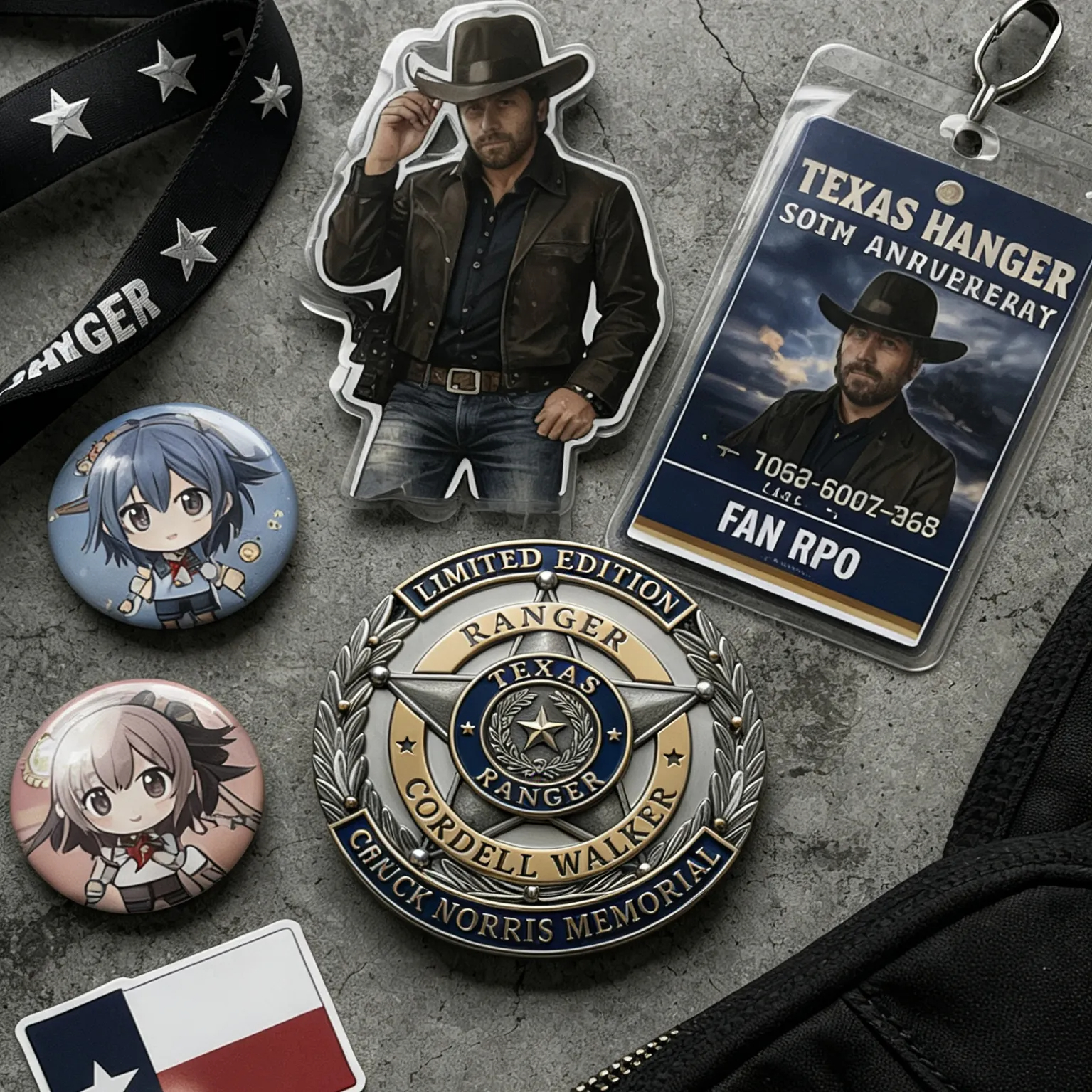 Chuck Norris Texas Ranger Cordell Walker Memorial Limited Edition Pin
