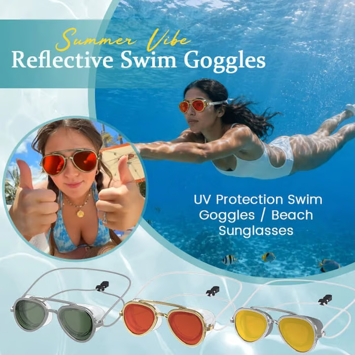 😎✨ SummerVibe Reflective Swim Goggles - Blue