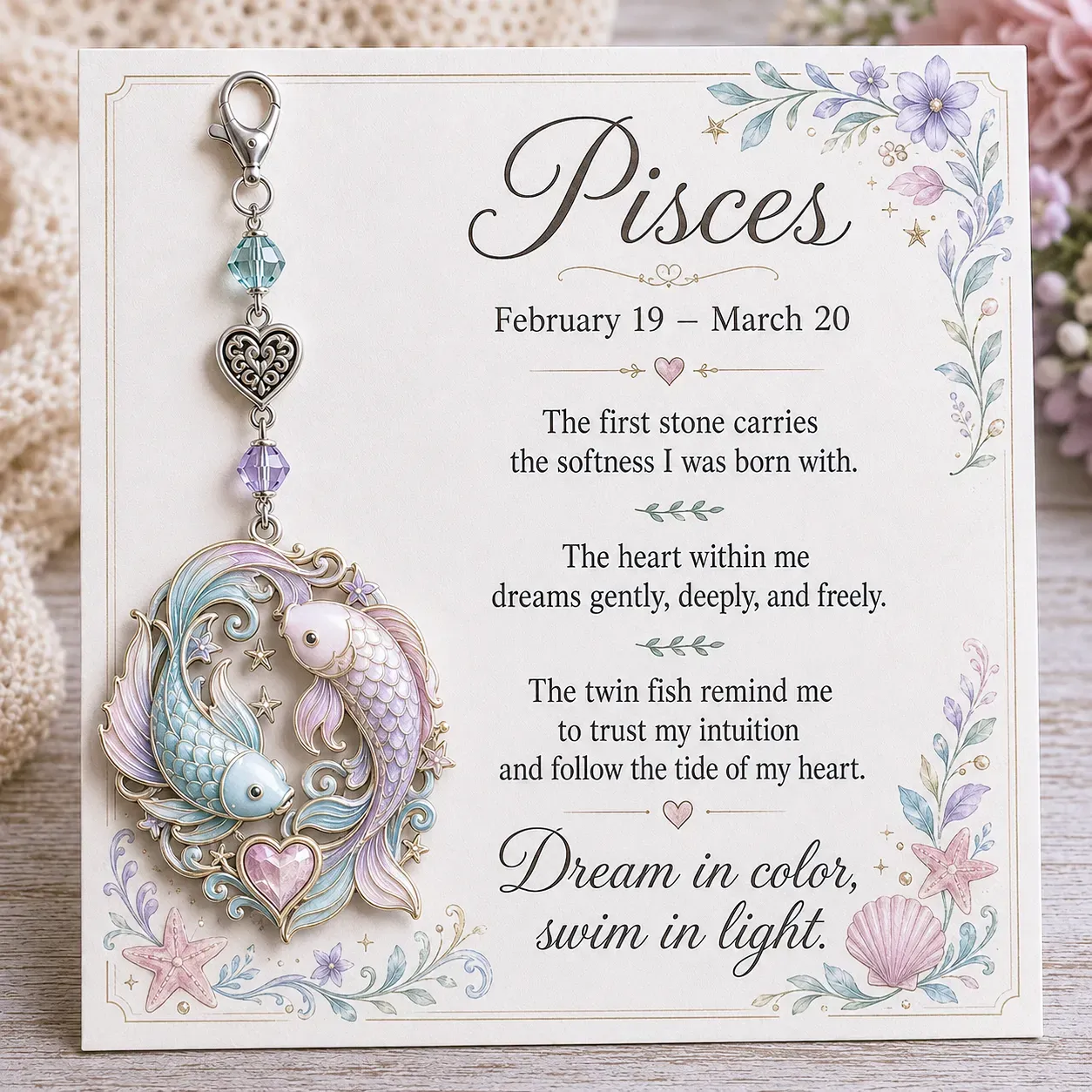 ⏳ Last Day 49% OFF 🌙12 Zodiac Birthstone Charm Keepsake Card Collection 