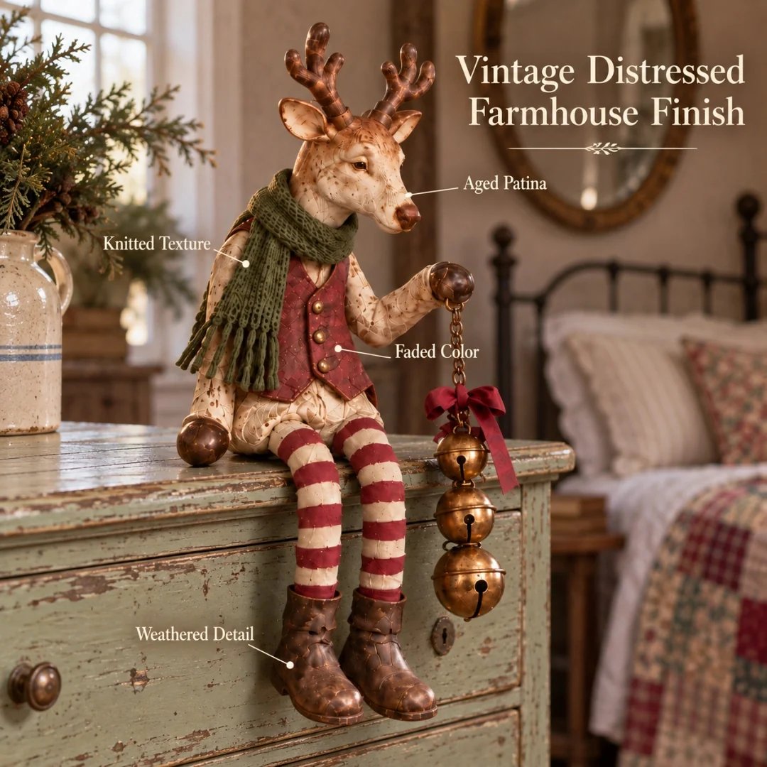 Vintage distressed farmhouse reindeer finish Vintage distressed farmhouse reindeer finish