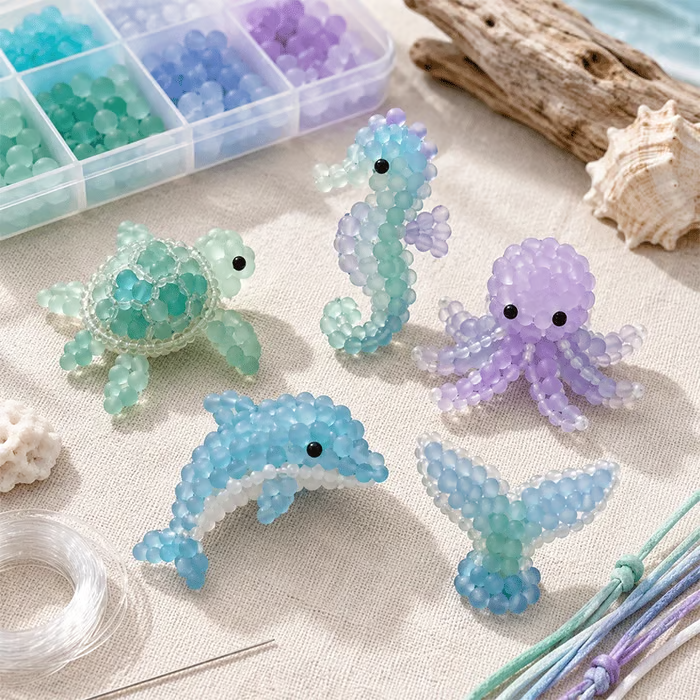 🔥Last Day 49% OFF -🐳 Frosted Sea Glass-Style Beading DIY Kit