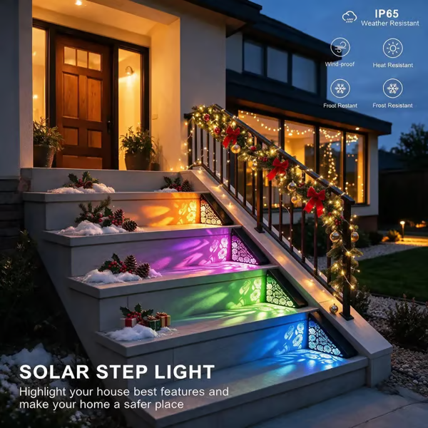 🔥HOT SALE🔥2-Pack Solar Step Lights – Tool-Free, Dusk-to-Dawn, All-Weather