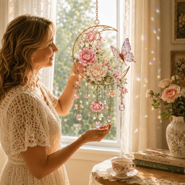 🔥Last Day 50% OFF - 🌸Crystal Garden Suncatcher - 🌹Peony Halo / Buy 1