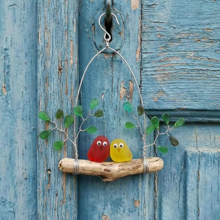 🌈 Sea Glass Birds Hanging Ornament