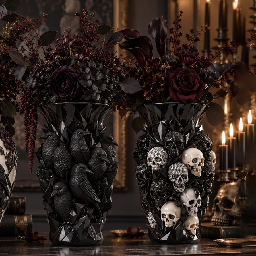 💀💎 Crystal Skull Vase – Where Darkness Meets Elegance ✨