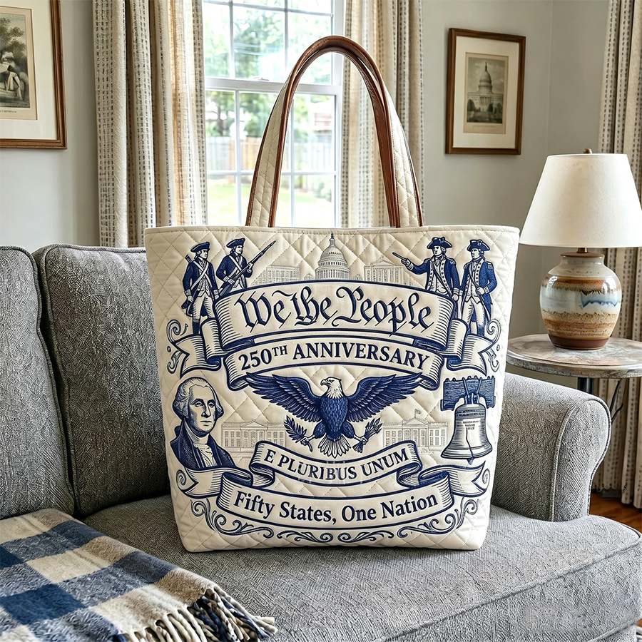 USA 250th Anniversary Quilted Tote Bag