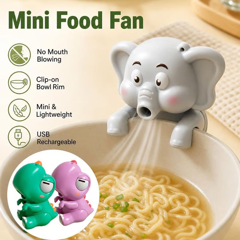 Cute Food Cooling Fan - Clip-On Meal Cooler For Hot Noodles & Meals