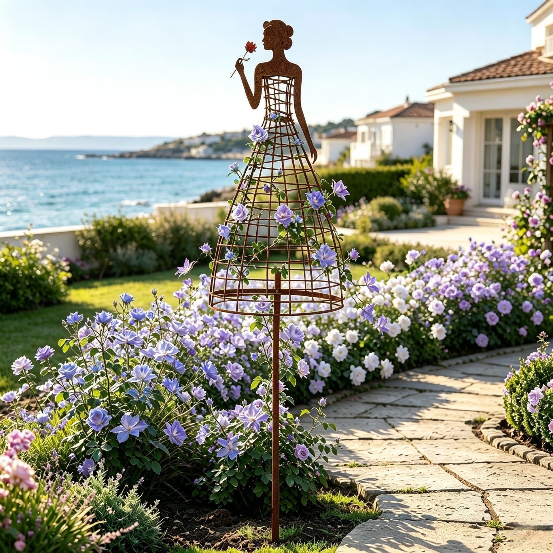 🌹💃Rust-Style Female Dress Plant Climbing Trellis -  Like a Garden Princess in Full Bloom