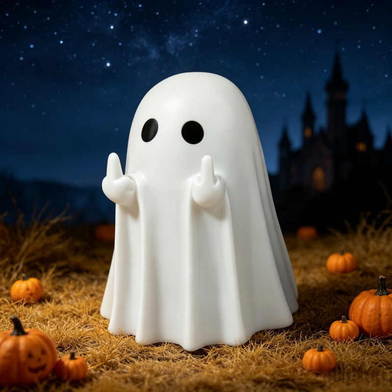 Funny Middle Finger Ghost Ornament
