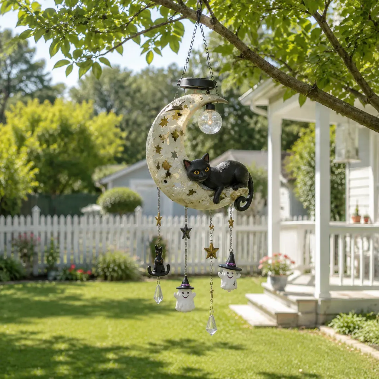 Solar Owl Moon Garden Light