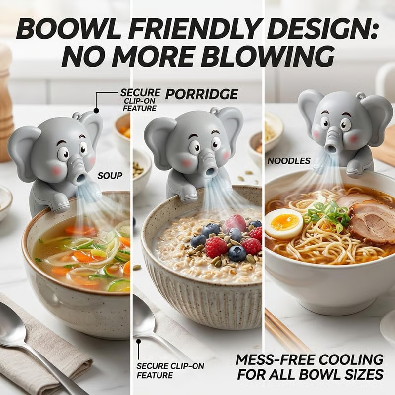 Cute Food Cooling Fan - Clip-On Meal Cooler For Hot Noodles & Meals
