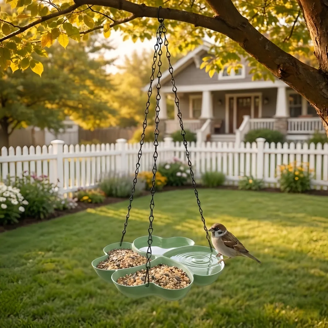 All-in-One Hanging Bird Feeder Tray