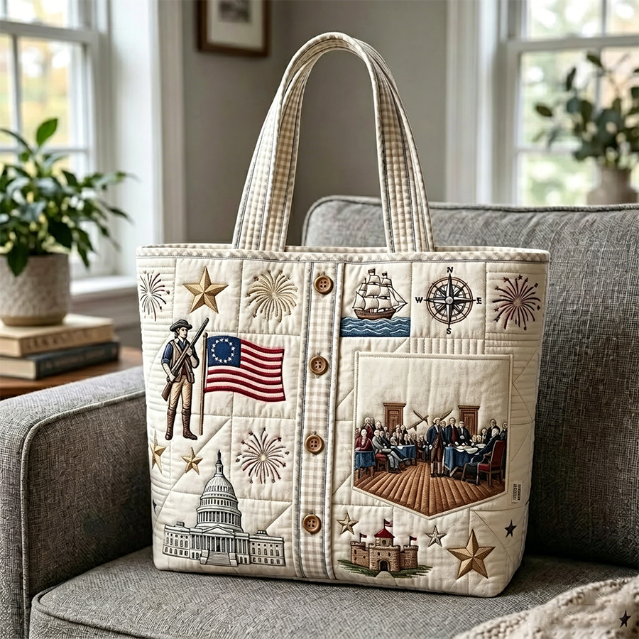 USA 250th Anniversary Quilted Tote Bag