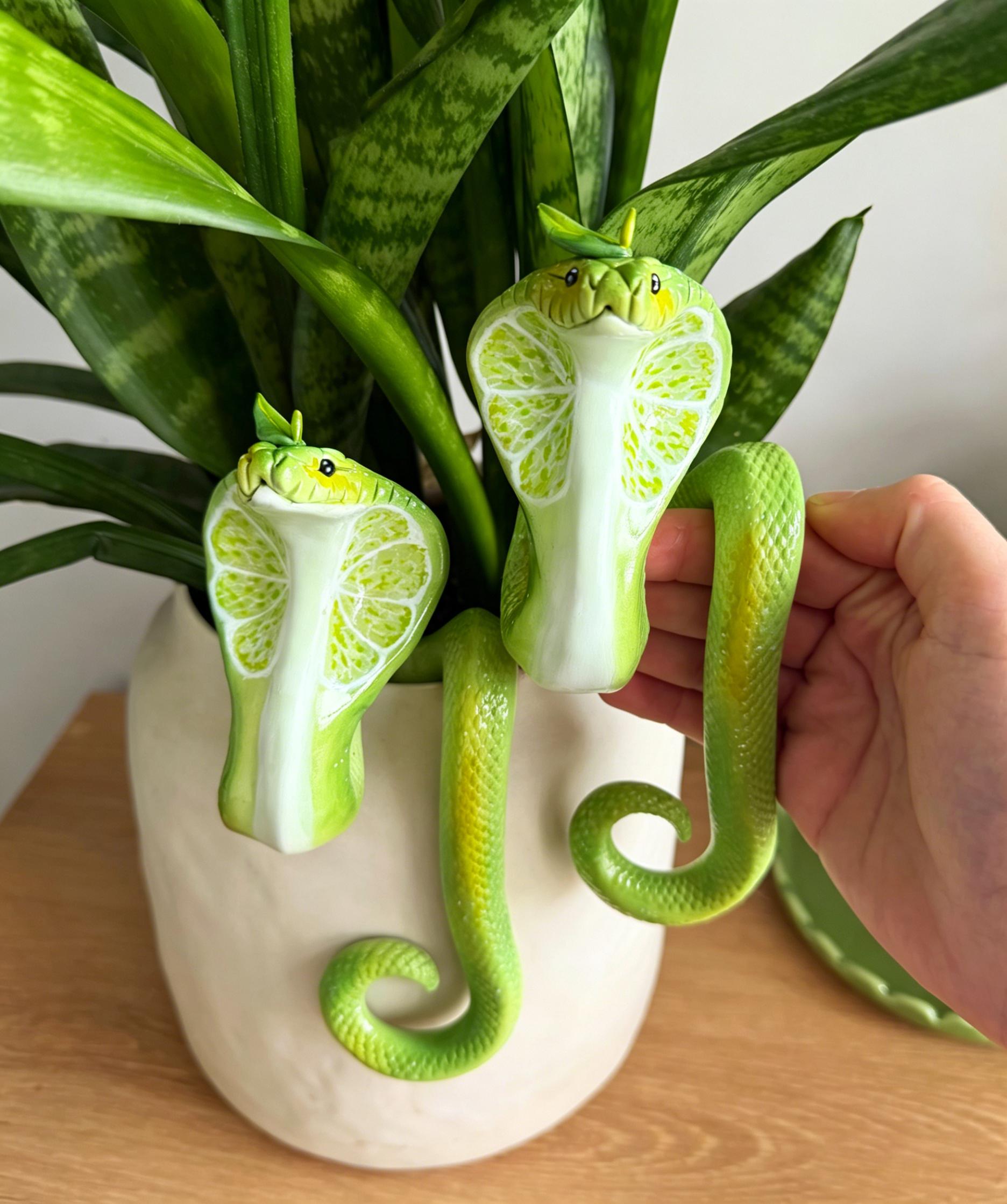 Lime Cobra Potted Plant Hanger