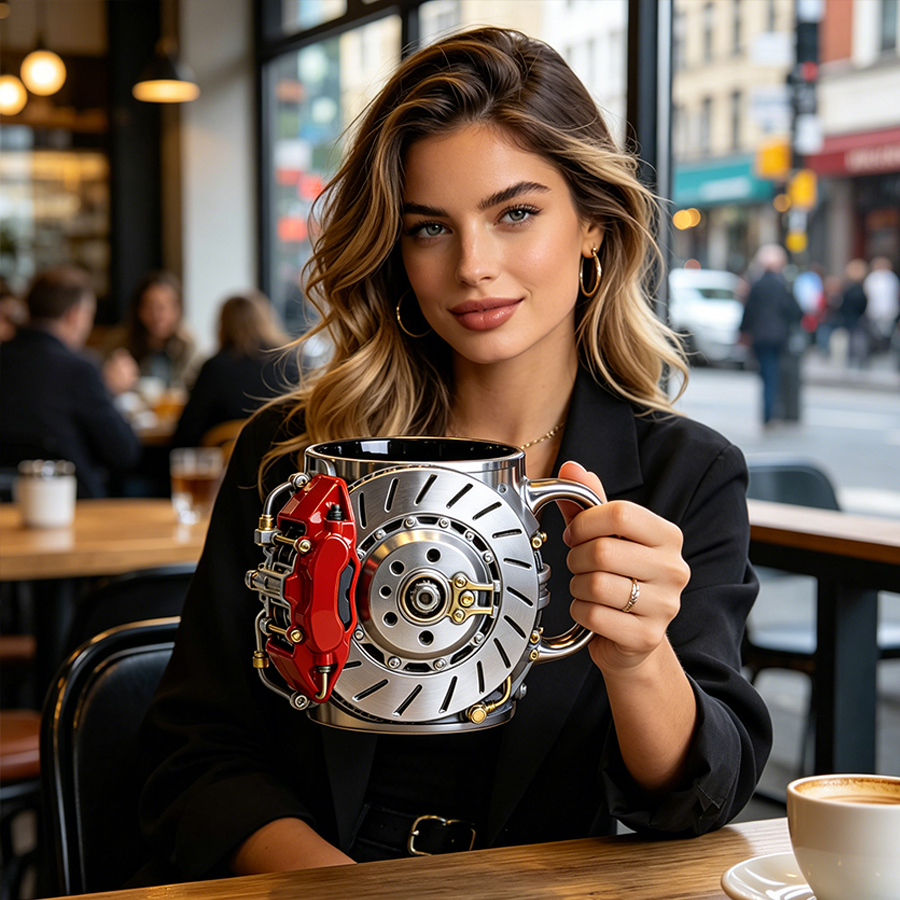 Personalized Car Brake Disc-Themed Mug