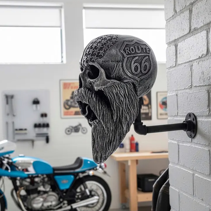 ☠️🏴‍☠️Skull holder for motorcycle helmet and jacket