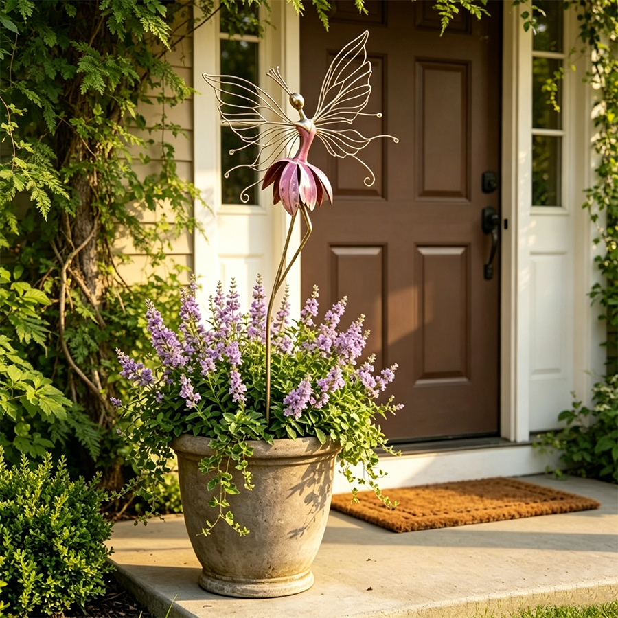 Whimsical Fairy Blossom Garden Stake