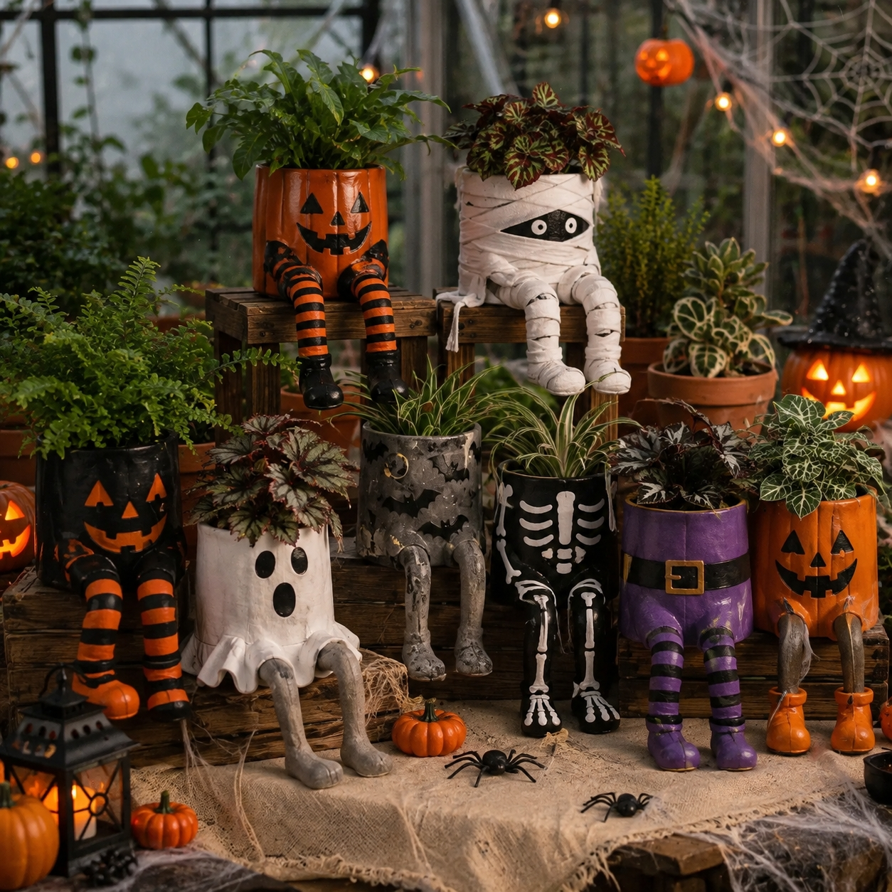 🎃 Limited Halloween Sale 👻 The Hanging Legs Family™ Whimsical Hanging Legs Planter – Spooky & Adorable Home Decor