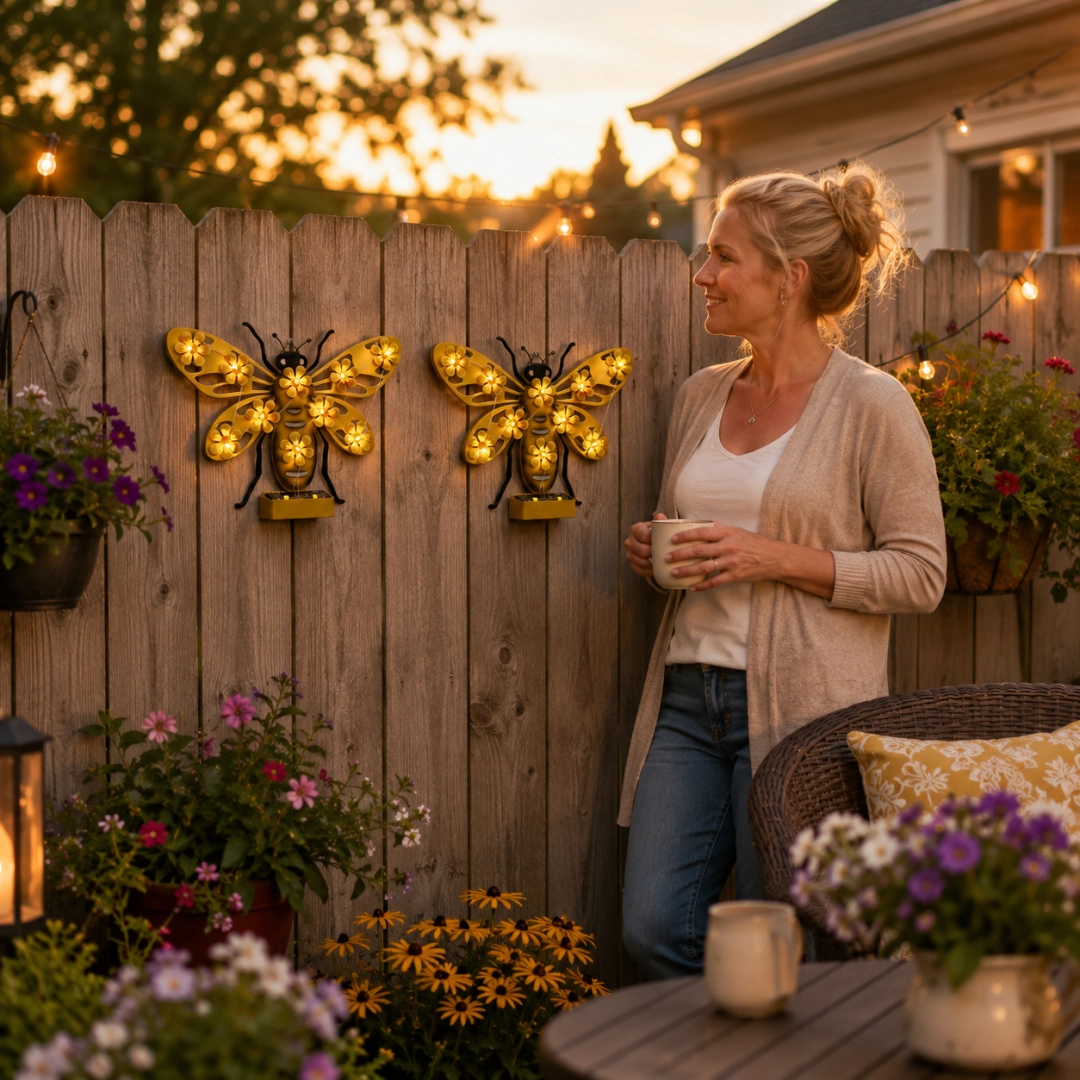 Solar Bloom Metal Garden Wall Light 🌞🌼