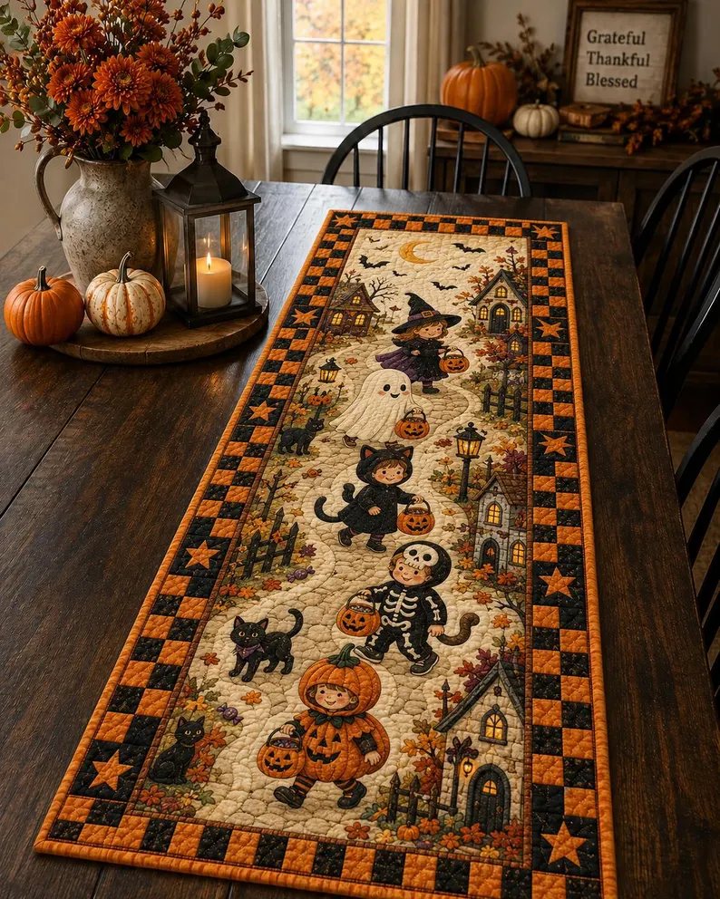 🎃Autumn Spell Quilted Table Runner