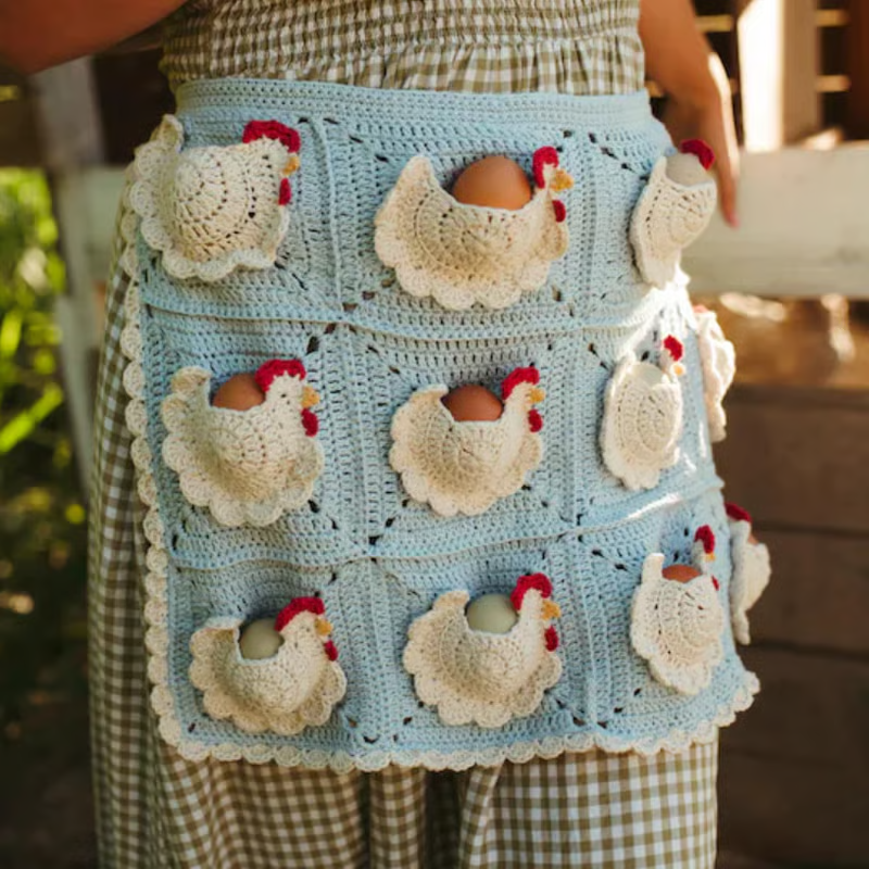 Handmade Egg Collecting Apron – Carry Fresh Eggs Safely & Hands-Free