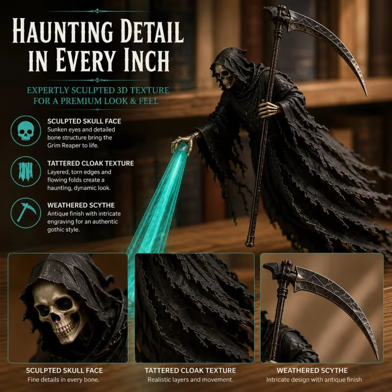 🔥Buy 2 Free Shipping🔥💀 The Soul Collector — Haunted Reaper Shelf Light