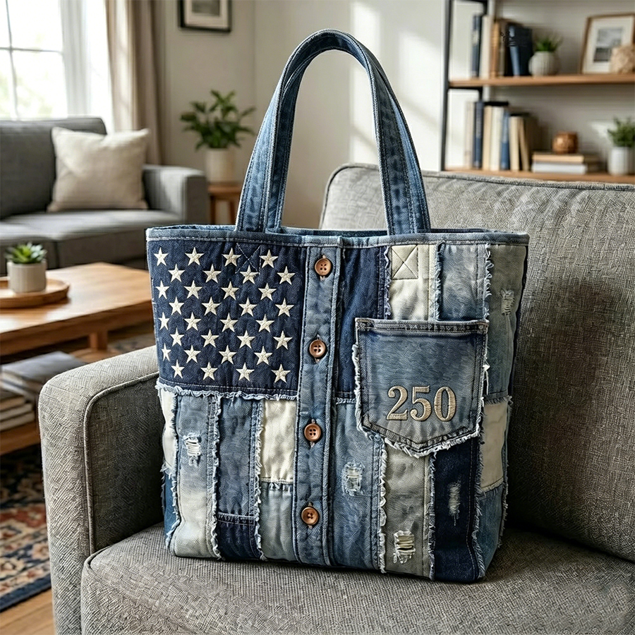 USA 250th Anniversary Quilted Tote Bag