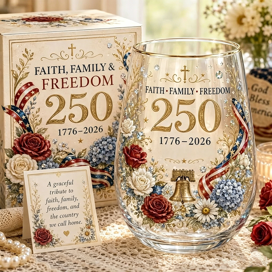 America 250 Eagle Glass Tumbler