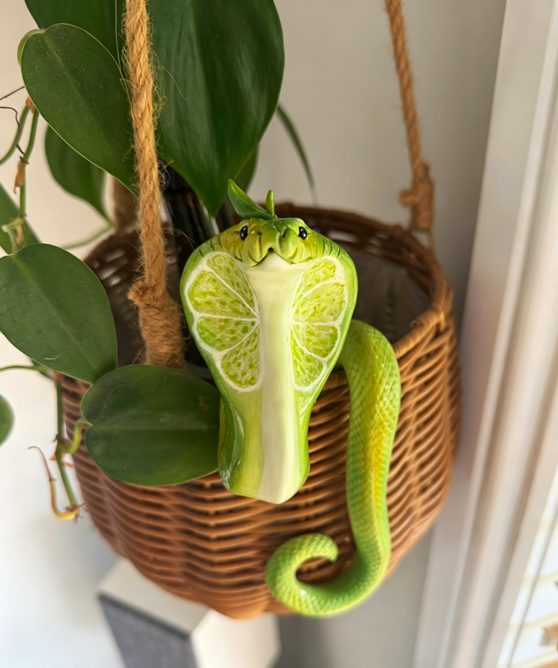 Lime Cobra Potted Plant Hanger