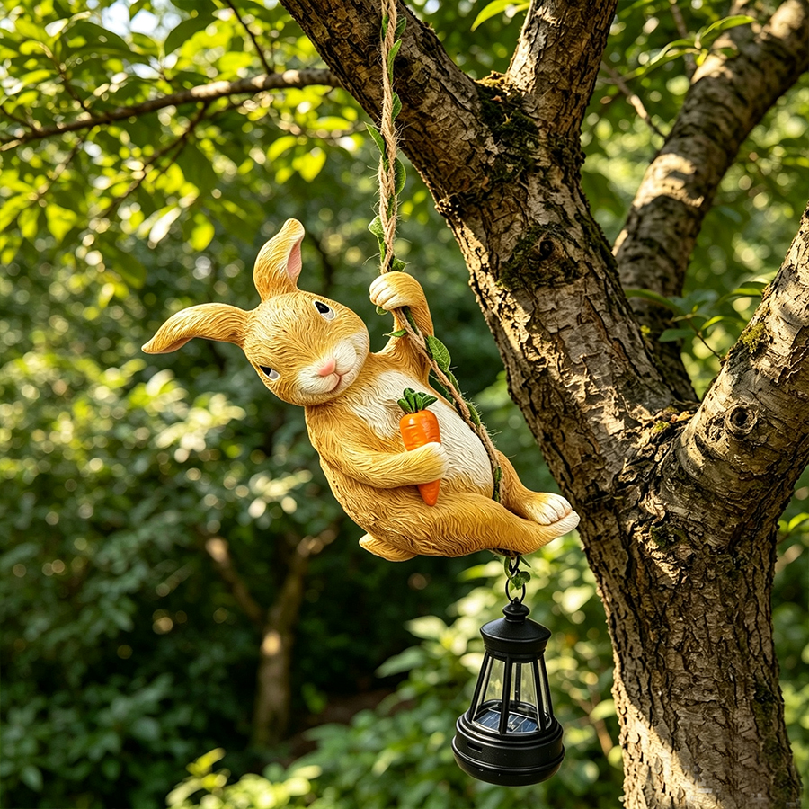 Solar Garden Squirrel Statue Decor