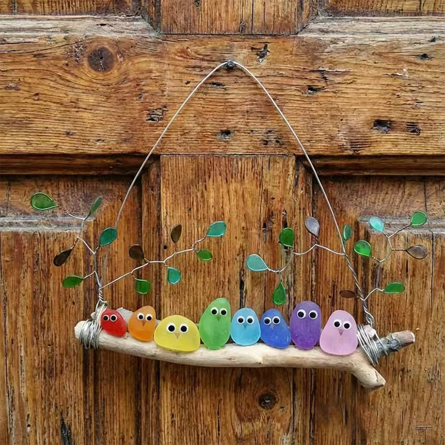 🌈 Sea Glass Birds Hanging Ornament