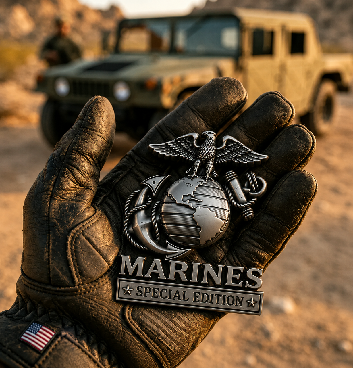 🏆LIMITED EDITION✨U.S. Army Special Edition Eagle Chrome Metal Badge