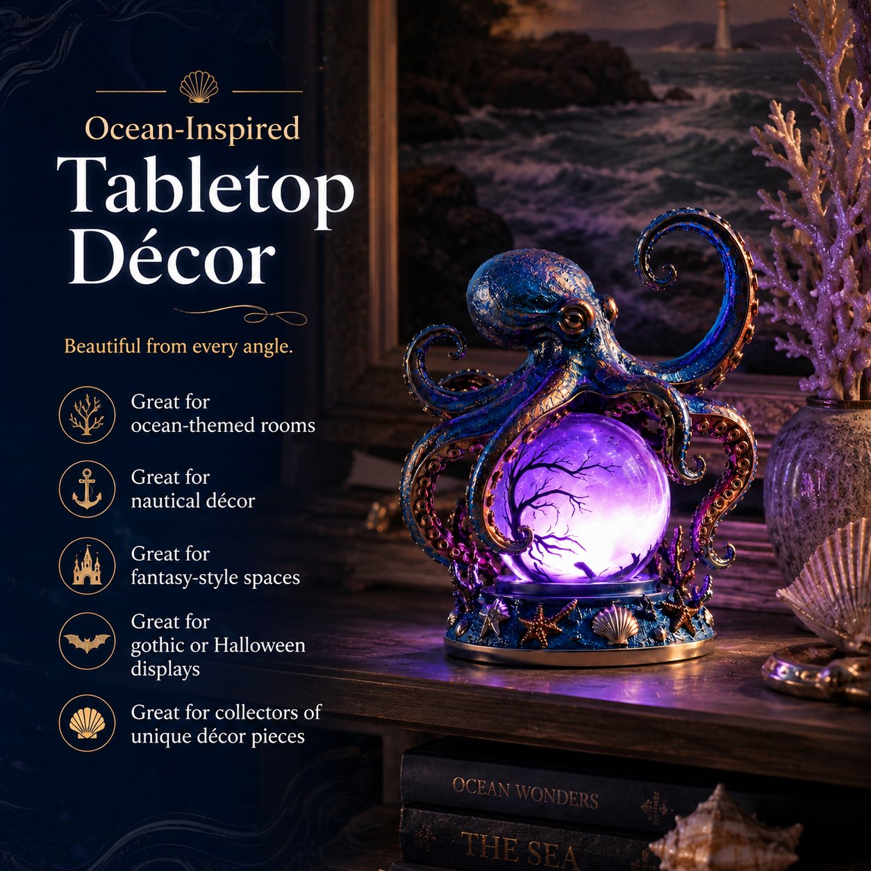 🐙 Deep Sea Octopus Crystal Ball Lamp - Buy 1