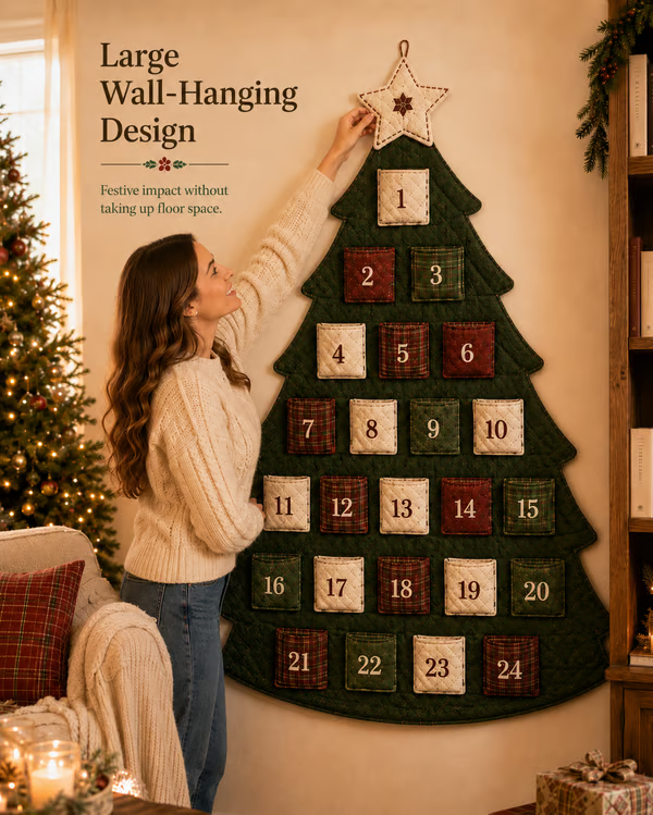 🔥HOT SALE🔥Last Day 49% OFF - 🎄✨DIY 24-Pocket Fabric Christmas Advent Tree Kit(📦 Buy 2 Free Shipping)