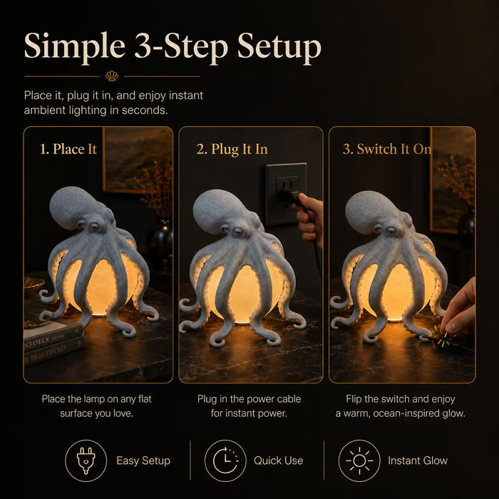 Octopus Ocean Decor Table Lamp
