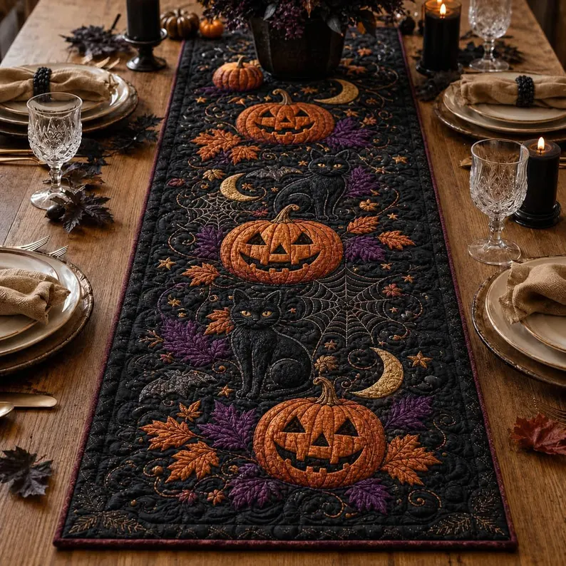 🎃Autumn Spell Quilted Table Runner