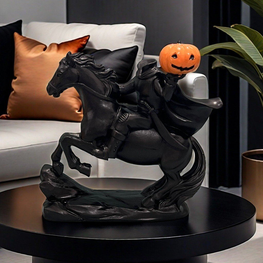 Lighted Headless Horseman Statue