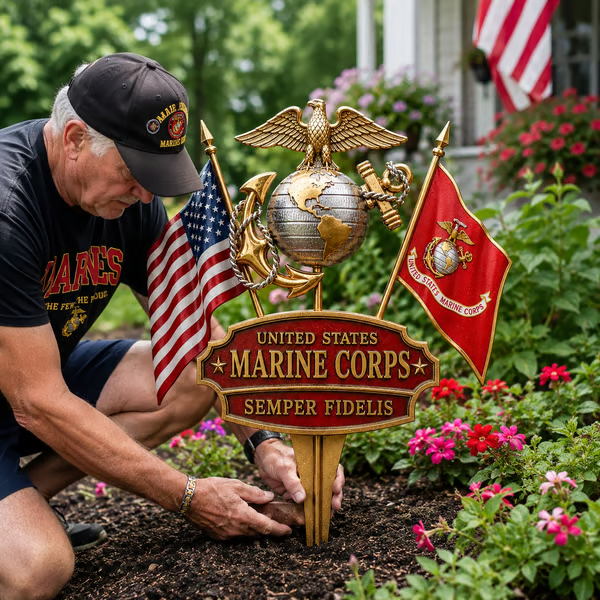 🏆Last Day Promo: 49% OFF 🎖️-US Marine Corps Semper Fidelis Tribute Garden Stake - ✈️Buy 2 Free Shipping Today!
