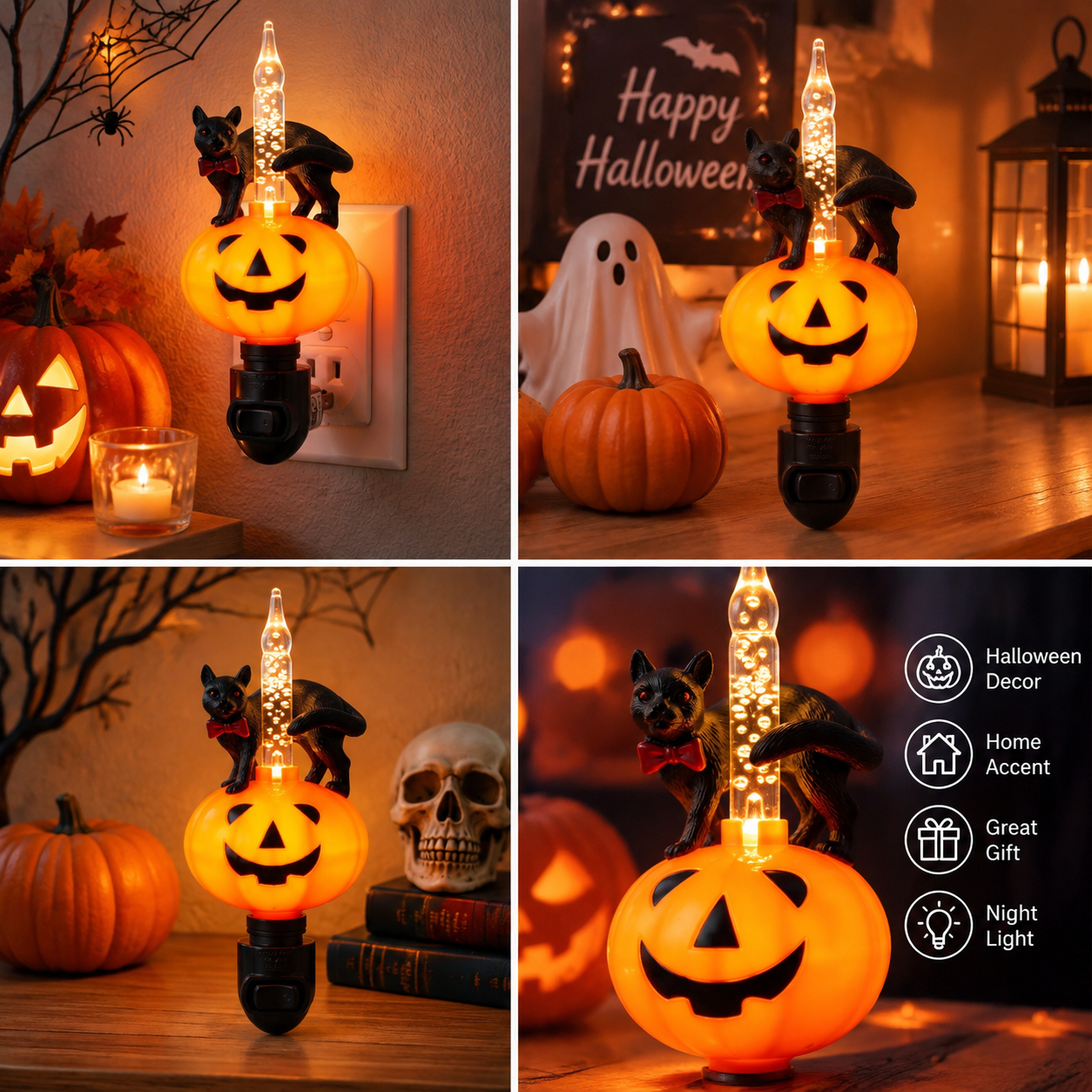 Pumpkin Cat Bubble Light